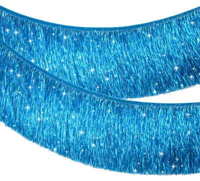 Lametta-Vorhang mit Fransen, 20x200 cm, blau, für Feste