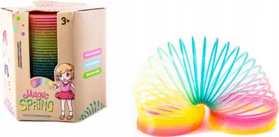 Produktbild von Magische Spirale Regenbogen 10cm - Bunte Treppenläufer Spirale für Kinder & Spaß