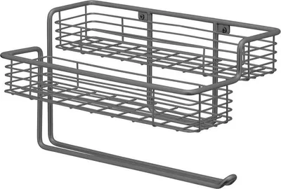Produktbild von mDesign Küchenrollenhalter Papierrollenhalter Gewürzregal Organizer Metall Grau
