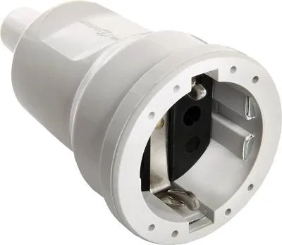 Obrázok produktu pre as-Schwabe PVC ochranná kontaktná spojka šedá Schuko max. 1,5mm² 230V 16A IP20
