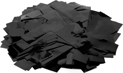 Zdjęcie produktu dla Metaliczne konfetti prostokątne 55x18mm, czarne, 1kg
