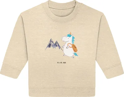 Produktbild von Mr. & Mrs. Panda Organic Baby Pullover Einhorn Bergsteiger 6. - 12. Monat - Natural Raw - Geschenk, Abenteuer, Reisen, Unicorn, Berge, Einhörner, Urlaub, Bullover