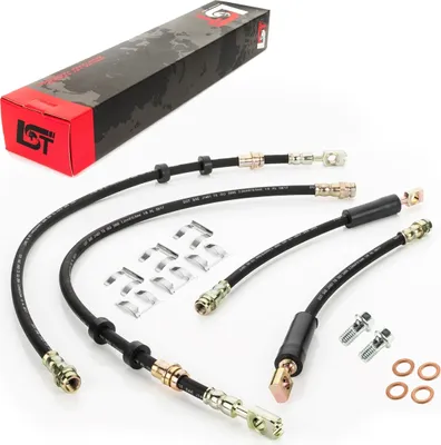 Produktbild von 4x Bremsschlauch vorne hinten + Halteklammer für Audi für Seat für Skoda für VW