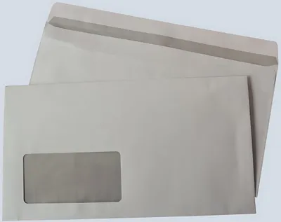 Image de Enveloppe de bureau compacte, avec fenêtre, autocollante, blanche, 75 g/m², 125 x 229 mm, 1000 pièces