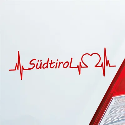 Produktbild von HUURAA! Auto Aufkleber Südtirol Puls Herzschlag Fun Sticker Heckscheibenaufkleber Autoaufkleber mit Ferien Region Motiv 19x5cm