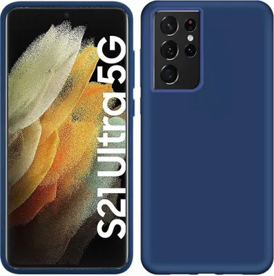 Produktbild von Galaxy S21 Ultra 5G Hülle, LaimTop Flüssig Silikon Soft Gummi Schutzhülle für Samsung Galaxy S21 Ultra 5G Blau
