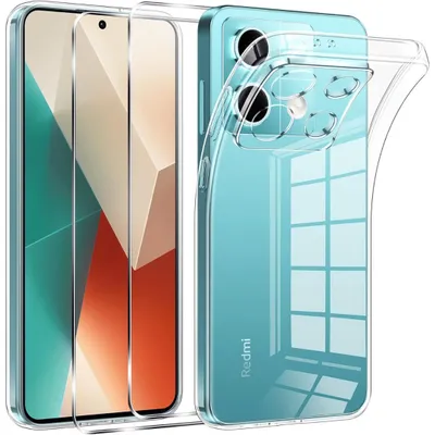 Produktbild von Schtzhülle für Xiaomi Redmi Note 13 Pro 5G Schutzglas Display Kamera Slim Case 9H