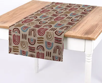 Produktbild von SCHÖNER LEBEN. Tischläufer Regenbogen beige blau rot 40x160cm