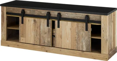 Produktbild von Lowboard SHELTON-61 in Old Style hell Nb. mit anthrazit, B/H/T: ca. 162/61/43 cm