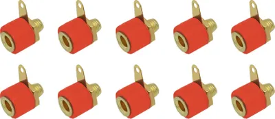Produktbild von 10x ARLI Bananenbuchse 4 mm² rot mit Lötfahne vergoldet