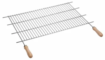 Produktbild von Sauvic 100x50 Cm Grill Mit Holzgriffen Silber  Silber One Size