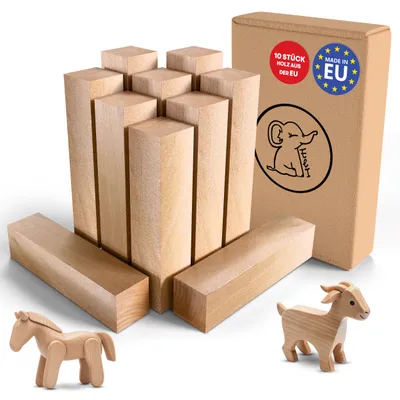 Produktbild von Eli® Schnitzholz Linde - welches Lindenholz zum Schnitzen oder drechseln - Schnitzvorlage - Schnitzset Holz Rohlinge - Kantholz - Holz