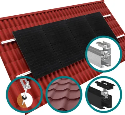 Produktbild von Solar Montageset Wellblech Erweiterung Klickfix Schwarz 25cm