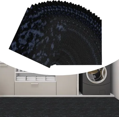 Obrázek produktu pro LARS360 27 kusů Samolepicí vinylová podlaha 30 x 30 cm, voděodolná PVC podlaha s 3D strukturou dřeva, cca 2,5 m² - námořnická modř