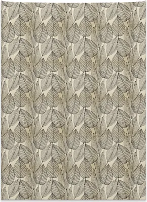 Produktbild von Abakuhaus Beige Wandteppich, Herbstlaub-Muster aus Weiches Mikrofaser Stoff Kein Verblassen Klare Farben Waschbar, 110 x 150 cm, Beige Schwarz