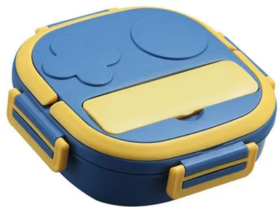 Image de Lunch Box Multi Compartment Food Container Large Capacity Stainless Steel for Home Outdoor 3 Compartment Blue