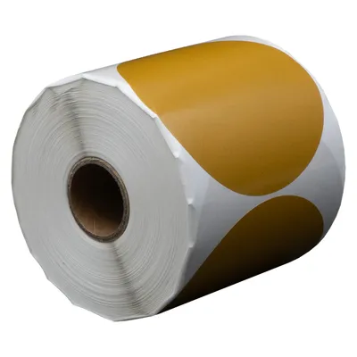 Produktbild von 500 runde goldene Etiketten 80 mm auf Rolle - Siegelsiegel - Markierungspunkte - Blanko-Rundaufkleber - DULA