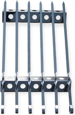 Produktbild von 6er Edelstahl V2A Schaschlikaufsatz Grillspieße Spießaufsatz Spießhalter Gestell 270mm 27cm für Gasgrill - Holzkohlgrill - Backofen (nur Gestell)