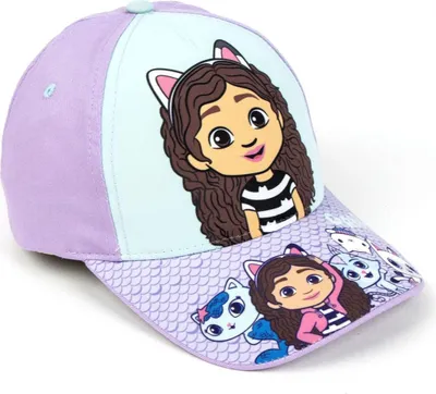 Immagine prodotto di Cappellino estivo Gabby's Dollhouse - Cappellino per bambini con stampa e protezione UV viola