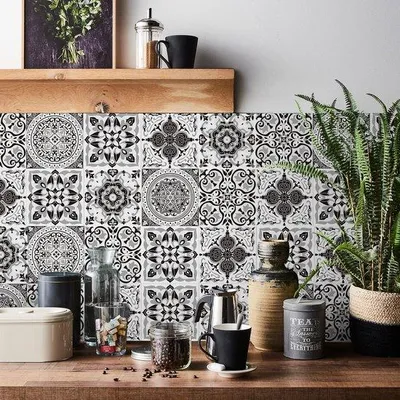 Immagine prodotto di Adesivi murali in PVC a mosaico, 24 pezzi, autoadesivi e impermeabili, per la cucina