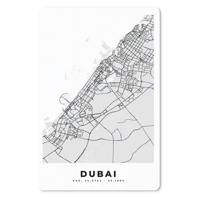 Produktbild von MuchoWow® Mauspad Mousepad Dubai - Stadtplan - Schwarz und Weiß - Karte 18x27 cm - Mousepads - Maus Mat - Pad - Mausunterlage