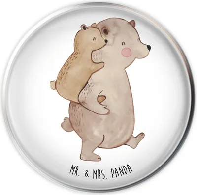Produktbild von Mr. & Mrs. Panda Abfluss-Stopfen Papa Bär - Weiß - Geschenk, Ablaufgarnitur, Geburtstag, Abflussstöpsel, waschbeckenstöpsel, Vatertag, abfluss stöpsel, Waschbecken