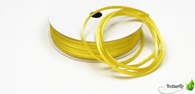 Produktbild von 10m Rolle Flechtkordel Satin 2mm, Farbe:gelb 645