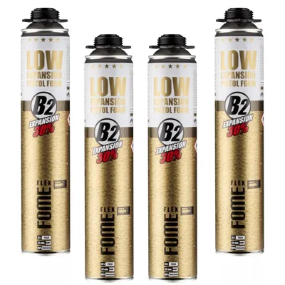 Produktbild von 4x Montageschaum B2, Bauschaum, Low Expansion, Pistolenschaum, Zargenschaum, Dämmung & Montage, Füllschaum