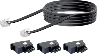 Produktbild von Schwaiger 6.0m RJ-11 - RJ-11, 6 m, RJ-11, RJ-11, Schwarz, Männlich, Männlich