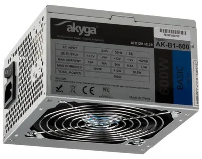 Obrázok produktu pre Akyga AK-B1-600, 600 W, 230 V, 50 Hz, 5 A, Pasívny, 300 W