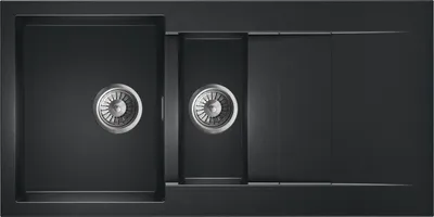 Produktbild von Granitspüle - Spülbecken - Küchenspüle - 100 x 50 cm - Schwarz mit Sprenkeln - Einbauspüle - Hochwertig, Pflegeleicht, Platzsparend, mit Siphon, Cascada 150