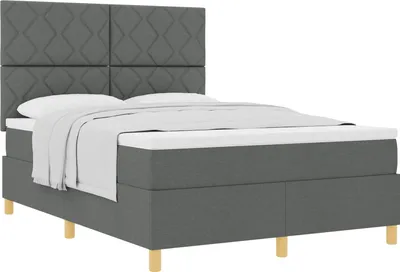 Obrázok produktu pre vidaXL Box spring posteľ s matracom tmavosivá 140 x 190 cm látka