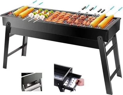 Produktbild von Famanu Holzkohlegrill - Tragbar und klappbar - 60 x 23 x 34 cm