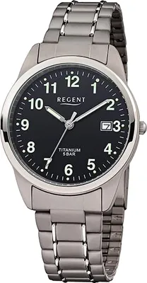 Obrázek produktu pro Pánské náramkové hodinky Regent titanium quartz šedostříbrné titanové hodinky D2URF1293