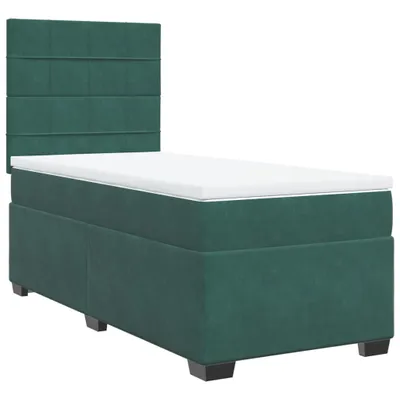 Produktbild von Boxspringbett mit Matratze Dunkelgrün 90x200 cm Samt