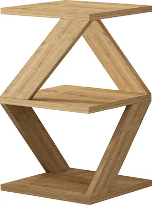 Produktbild von Asymmetrischer Beistelltisch Tulpe mit 3 offenen Ablagefächern in Beige, 91522