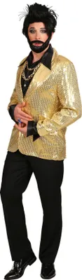 Produktbild von O7261-56-58 gold Herren Pailletten Jackett Discojacke Gr56-58