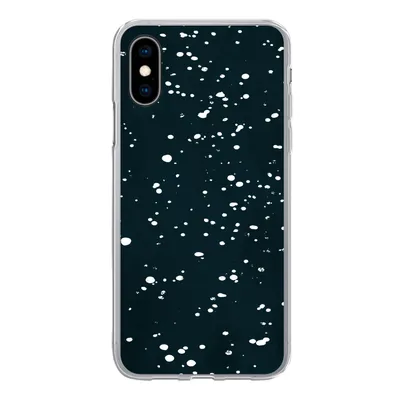 Produktbild von MuchoWow® Handyhülle Schutzhülle Hülle für iPhone X Polka dots - Schwarz - Weiß Silikon Softcase Handy Hülle - Handyhülle