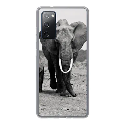 Produktbild von MuchoWow® Handyhülle Schutzhülle Hülle für Samsung Galaxy S20 FE Elefant - Kind - Schwarz - Weiß Silikon Softcase Handy Hülle - Abdeckung