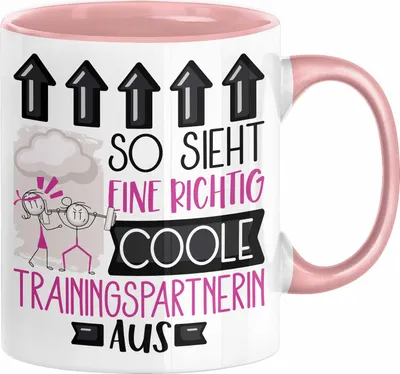 Produktbild von Trainingspartnerin Geschenk Tasse Lustig Geschenkidee für Trainingspartnerin Geburtstag So Sieht Eine Richtig Coole Trainingspartnerin Aus Frauen Spruch (Rosa)