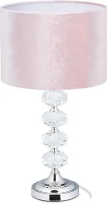 Obrázek produktu pro Stolní lampa v křišťálově a sametově růžové barvě