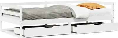 Produktbild von vidaXL Tagesbett mit Schubladen Weiß 90x200 cm Kiefernholz