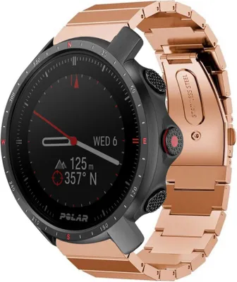 Produktbild von Strap-it Metallarmband - Kompatibel mit Polar Grit X ProArmband Ersatzarmband Edelstahl Gliederarmband Sportuhr zubehör für smartwatch 22mm Armband Rosa Gold