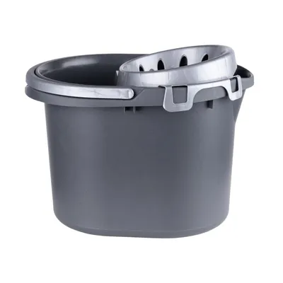 Produktbild von TOPFANN Putzeimer mit Auswringer 15 L – Wischeimer für Rundmopp Anthrazit