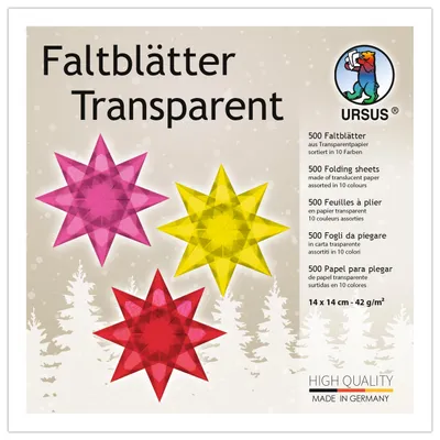 Produktbild von Ursus 2646199 - Faltblätter Transparentpapier, ca. 14 x 14 cm, 42 g/qm, 500 Blat