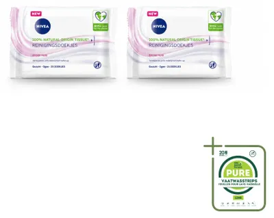 Imagen del producto de 2 toallitas limpiadoras suaves NIVEA para piel seca y sensible - Paquete grande - 2 unidades