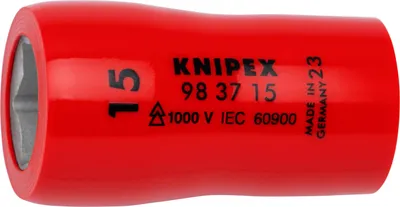 Produktbild von KNIPEX Steckschlüsseleinsatz für Sechskantschrauben mit Innenvierkant 3/8 Zoll 47 mm