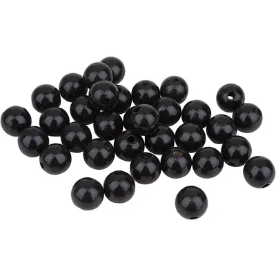 Baier und Schneider Holzperlen 12 mm 30 Stück Schwarz aus Buchenholz