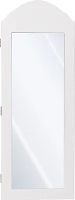 Obrázok produktu pre ML-Design šperkovnica biela, závesná, nástenná skrinka so zrkadlom a mnohými priehradkami, 35x95x9 cm, nástenná, na šperky, zrkadlová skrinka z MDF dreva