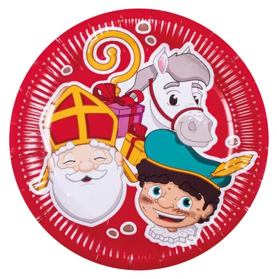 Productafbeelding van Boland 56663, Bord, Rond, Papier, Rood, Met afbeelding, 10 stuks